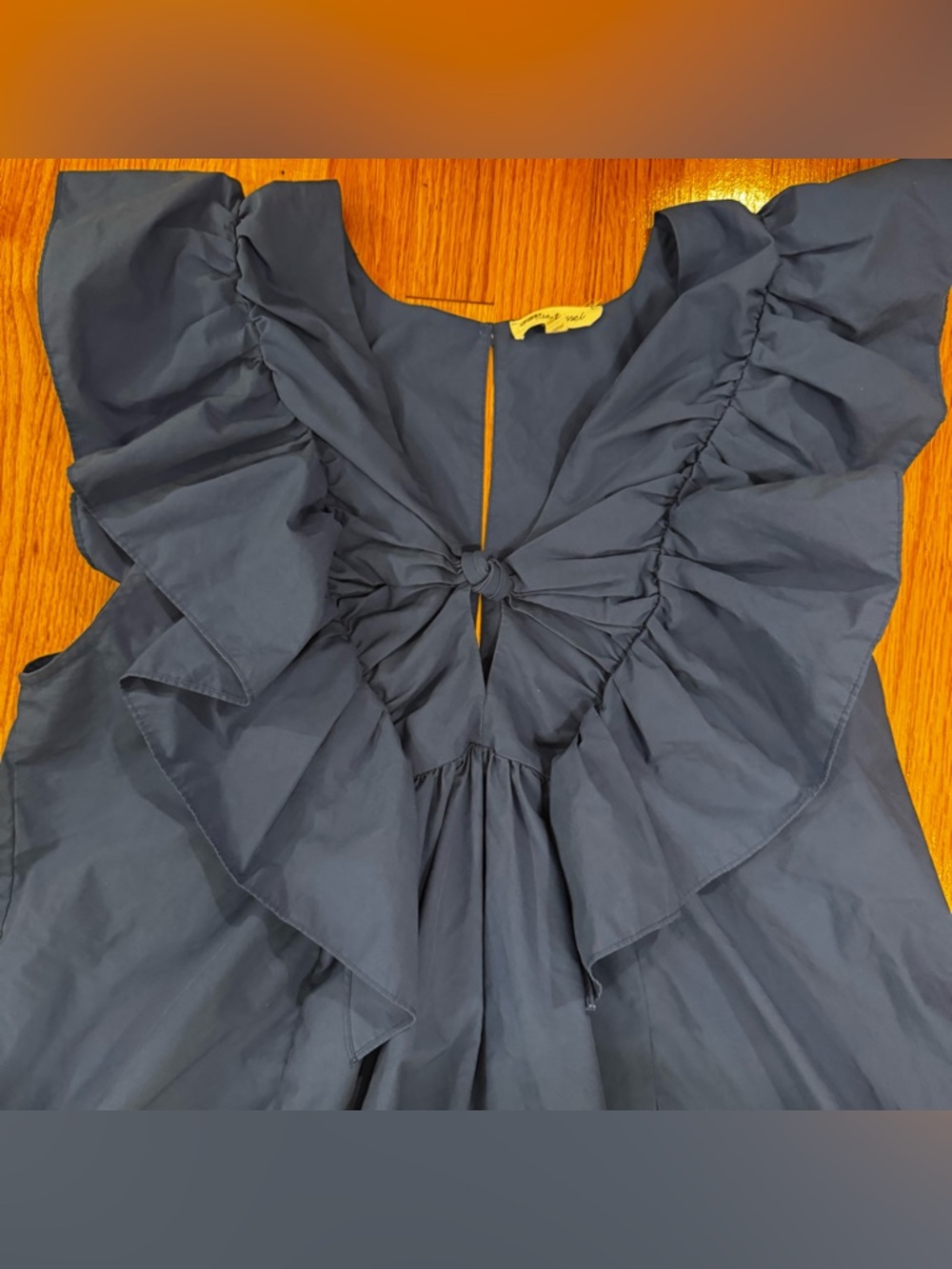 Anthropologie Blue Tassel Ruffled Waistless Mini Dress Cobalt Blue Size 2X